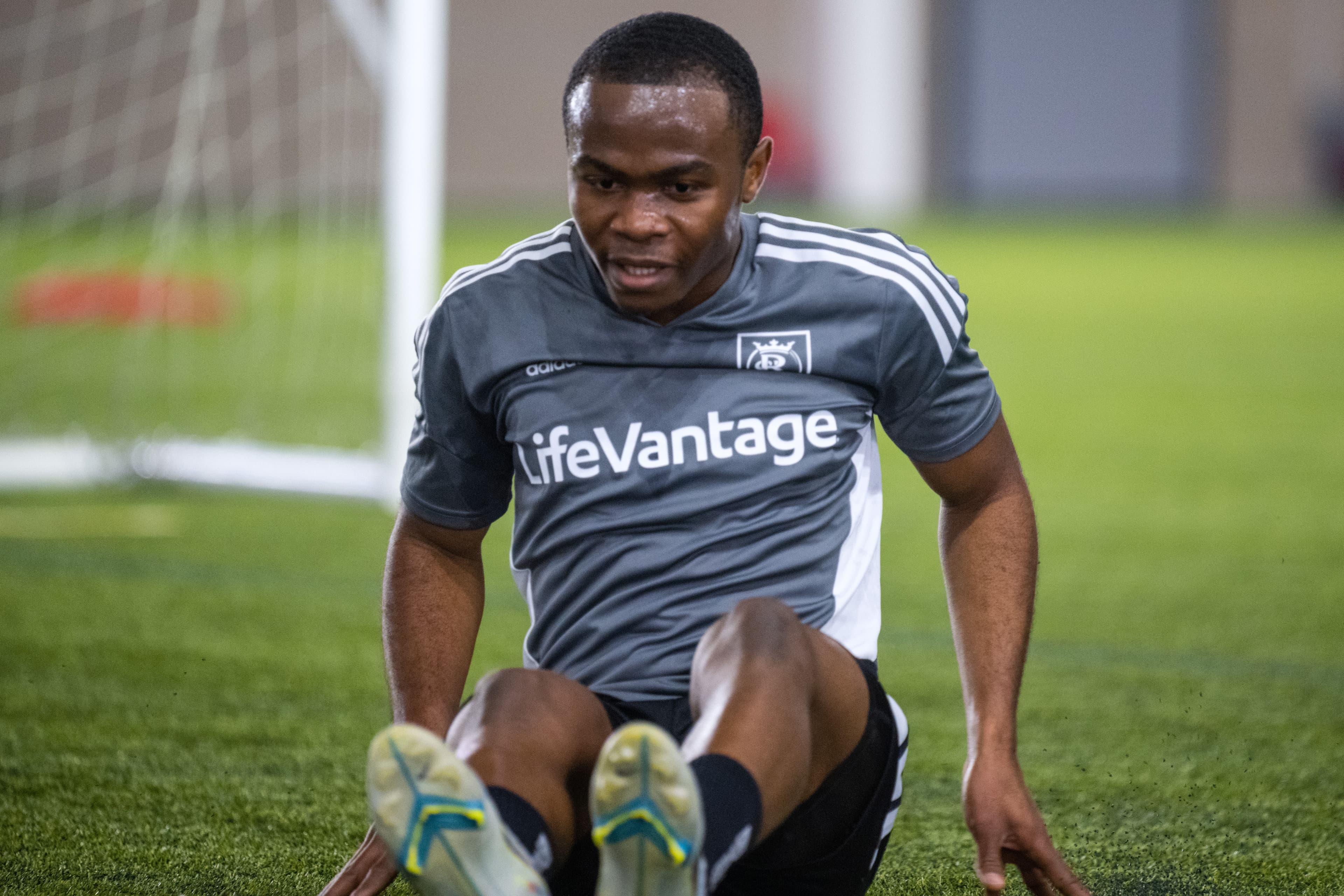 Moses Nyeman during a preseason scrimmage